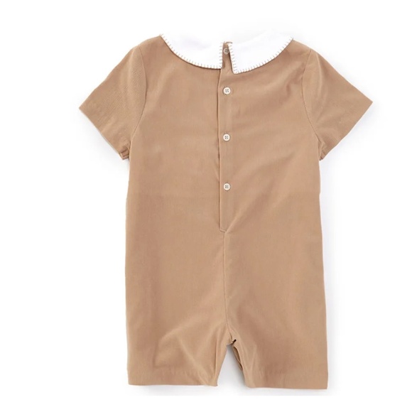 Edgehill Collection Beige Peter Pan Collar Corduroy Jon Jon Shortall, 12M, NWT - Picture 2 of 5